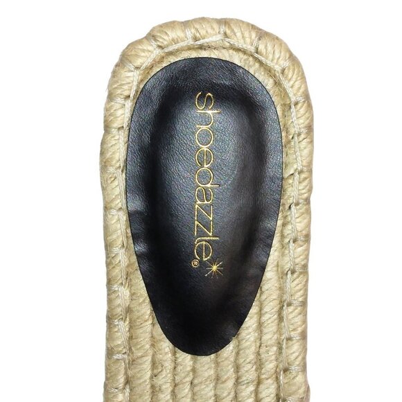 SHOE DAZZLE WOMEN'S BLACK & GOLD ESPADRILLE FLAT SANDALS - SIZE 8.5 - Picture 4 of 5